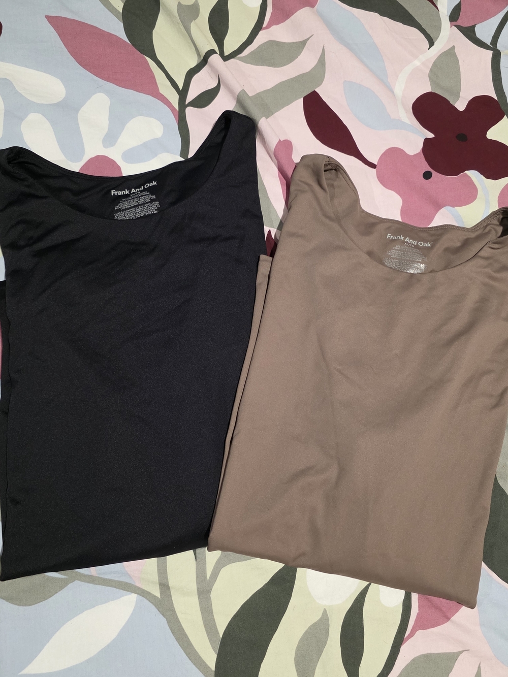 Frank And Oak Slimming Shaper Long Sleeve Duo - Black & Taupe